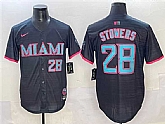 Men's Miami Marlins #28 Kyle Stowers Black 2025 City Connect Limited Stitched Jersey,baseball caps,new era cap wholesale,wholesale hats